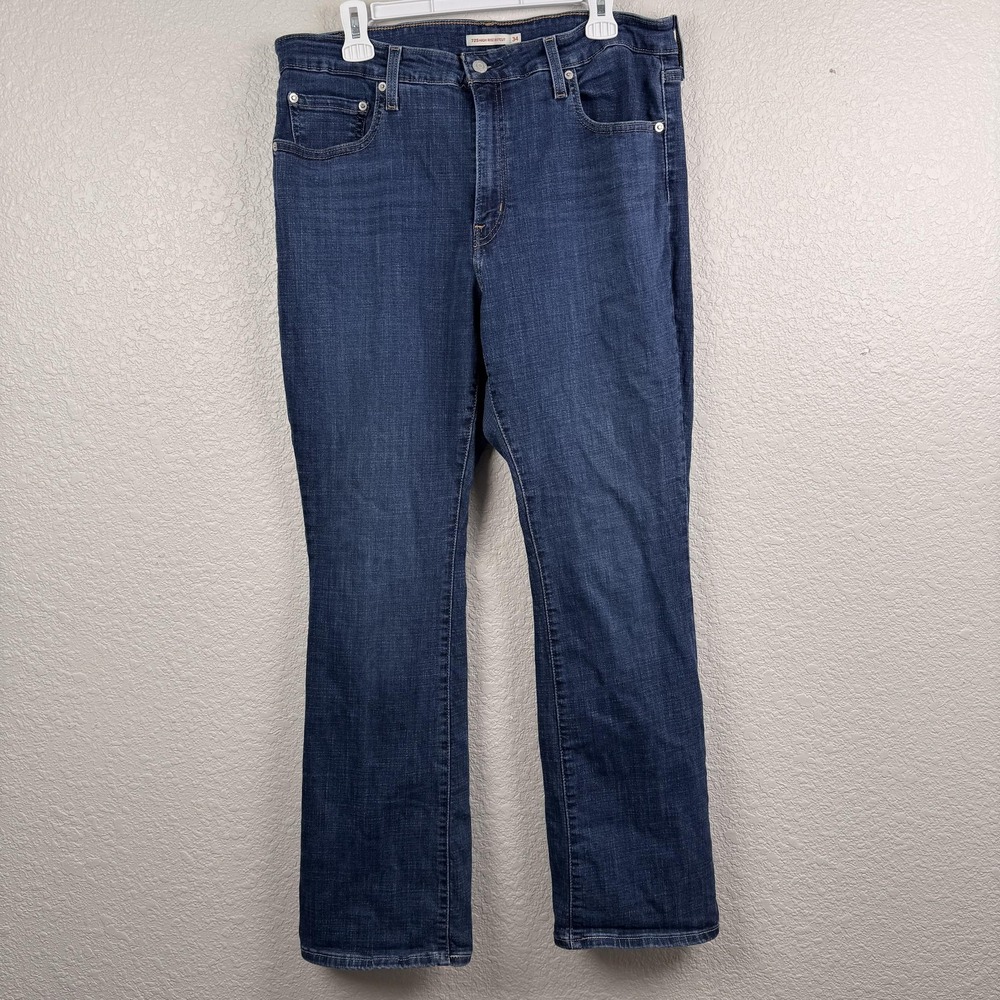 Levis 725 High Rise Bootcut Jeans Womens 34x32 (35x30) Blue Medium Wash Zip Fly